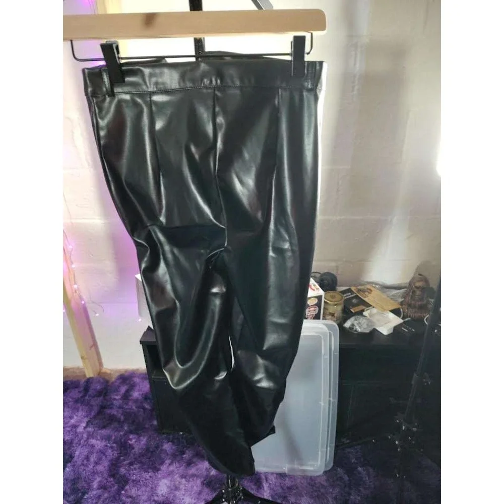 Kids Black Faux Leather Vest‎ Jacket Outfit Set Pants